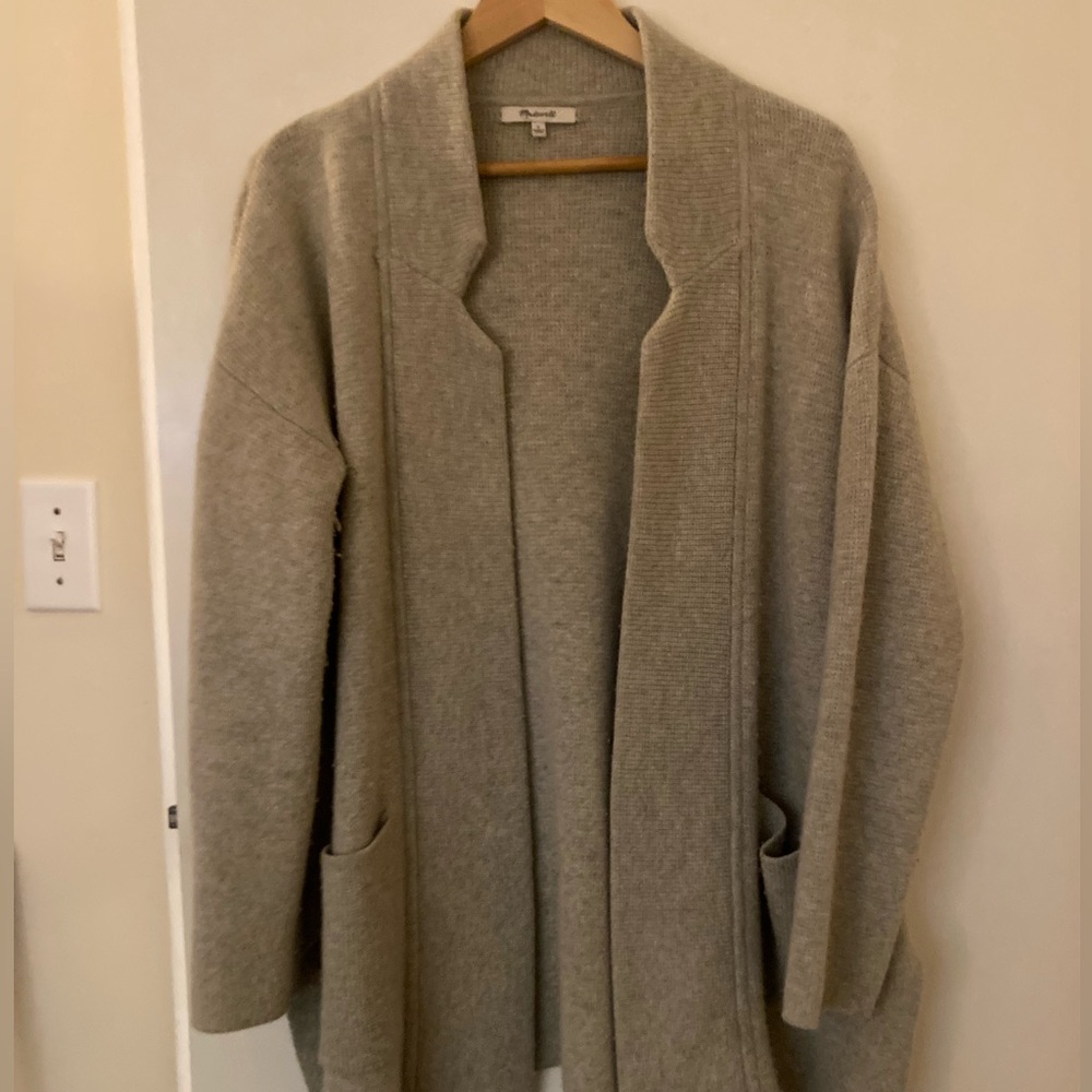 Madewell Spencer Sweater Coat Heather Gray